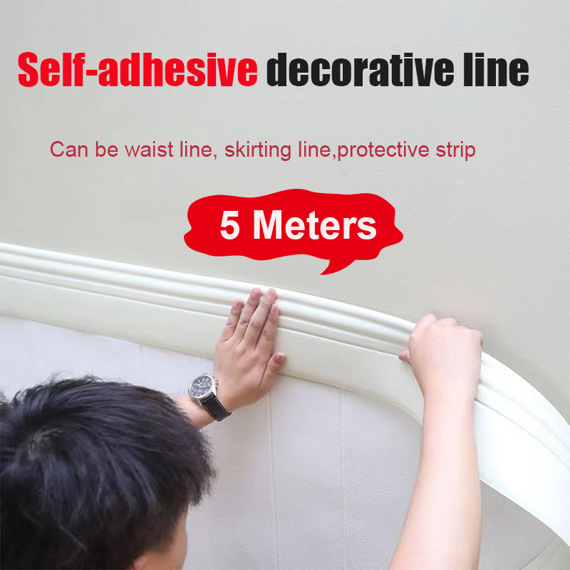 Home Decor Wall Molding - 5M Self-Adhesive Wall Trim Molding NBR