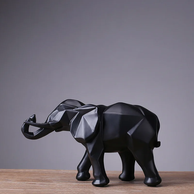 Abstract Sculpture Resin - Creative Resin Black Elephant Statue, Abstract