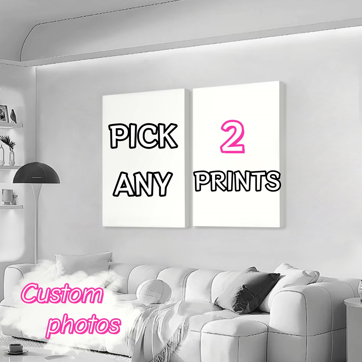Home Decor Aesthetic Pinterest - 2pcs/set Custom Canvas Printing Personalized Photo
