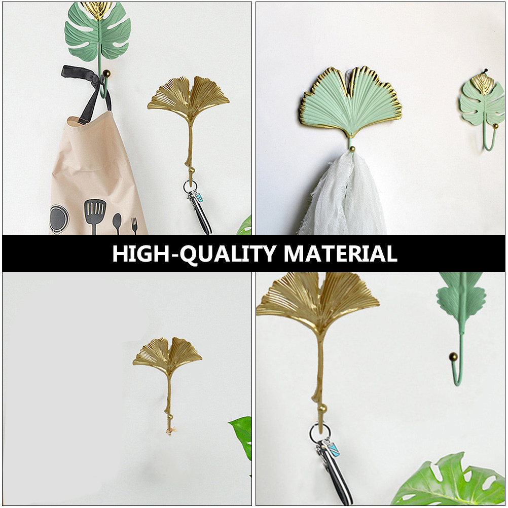 Home Decor Luxury - 3Pcs Mini Leaf Shape Wall Hooks