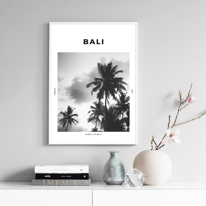 Bali Travel Print Black White  - Home Decor Ubud ulasan dan harga