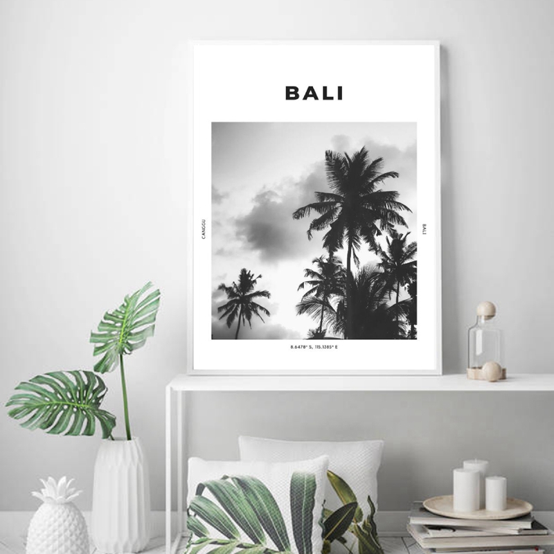 Bali Travel Print Black White  - Home Decor Ubud ulasan dan harga