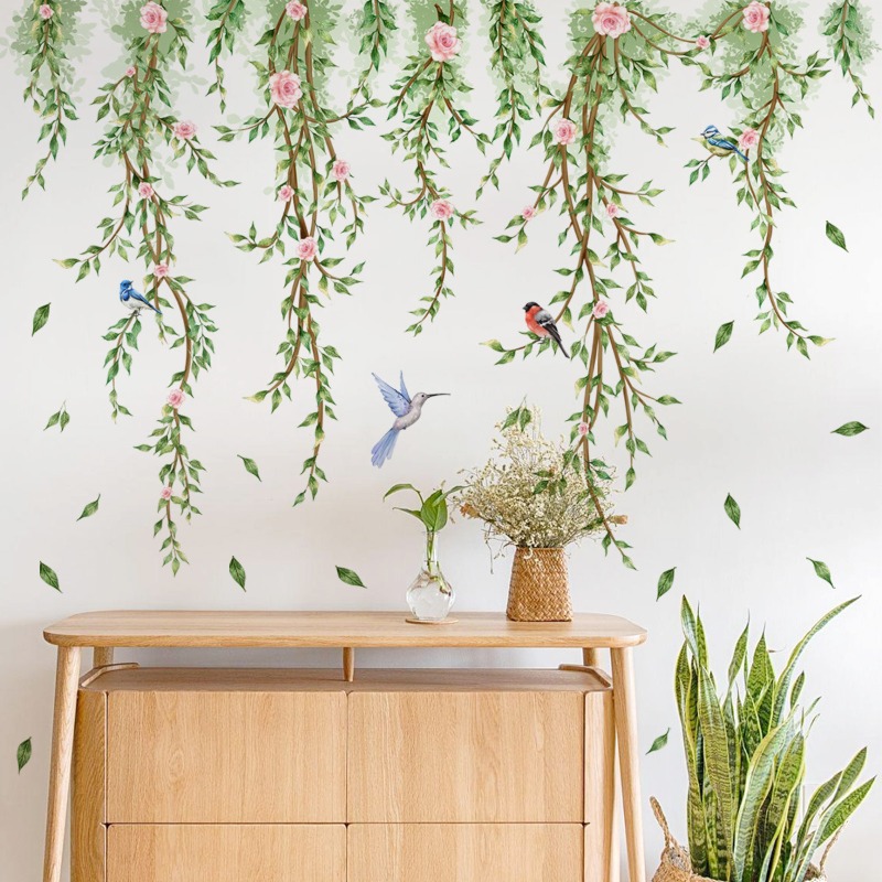 Branches Flowers Birds Glass S - Home Decor Window Blinds ulasan dan harga