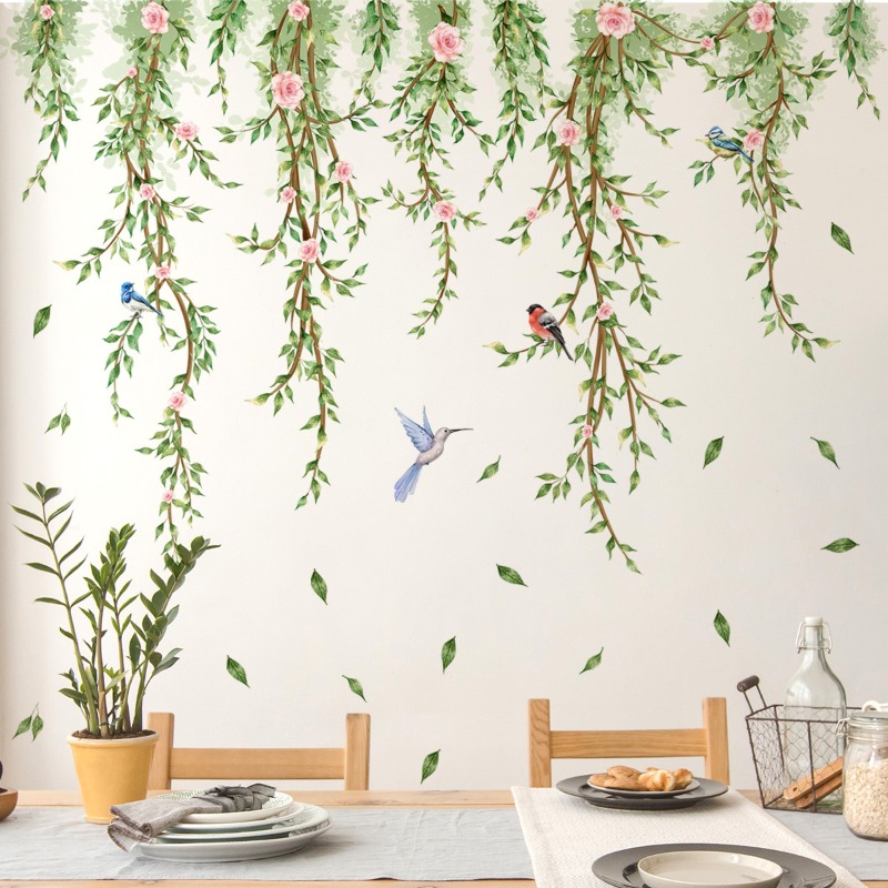 Branches Flowers Birds Glass S - Home Decor Window Blinds ulasan dan harga