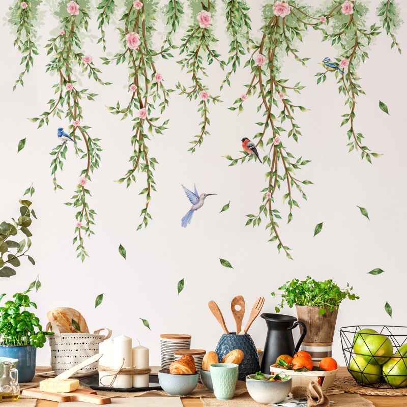 Branches Flowers Birds Glass S - Home Decor Window Blinds ulasan dan harga