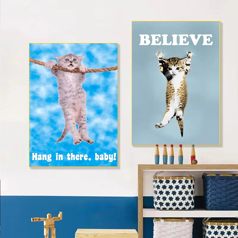 Hang In There Baby Cute Cat Yo - Home Decor Yoga ulasan dan harga
