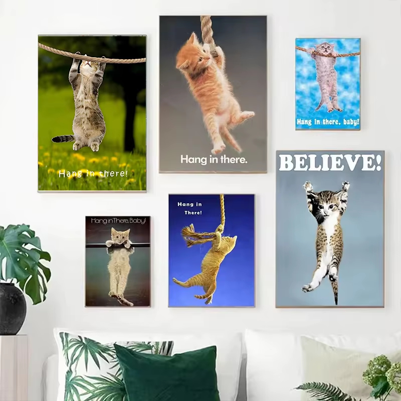 Hang In There Baby Cute Cat Yo - Home Decor Yoga ulasan dan harga