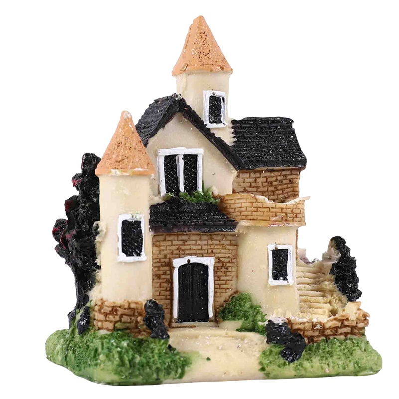 Cute Mini Resin House Miniatur - Home Decor Garden ulasan dan harga