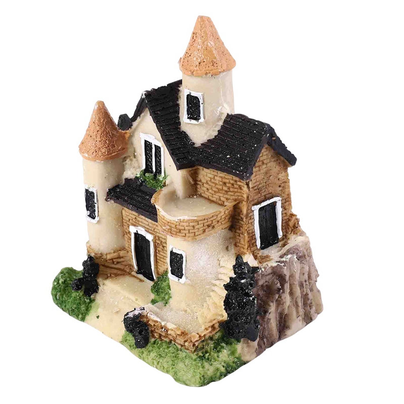 Cute Mini Resin House Miniatur - Home Decor Garden ulasan dan harga