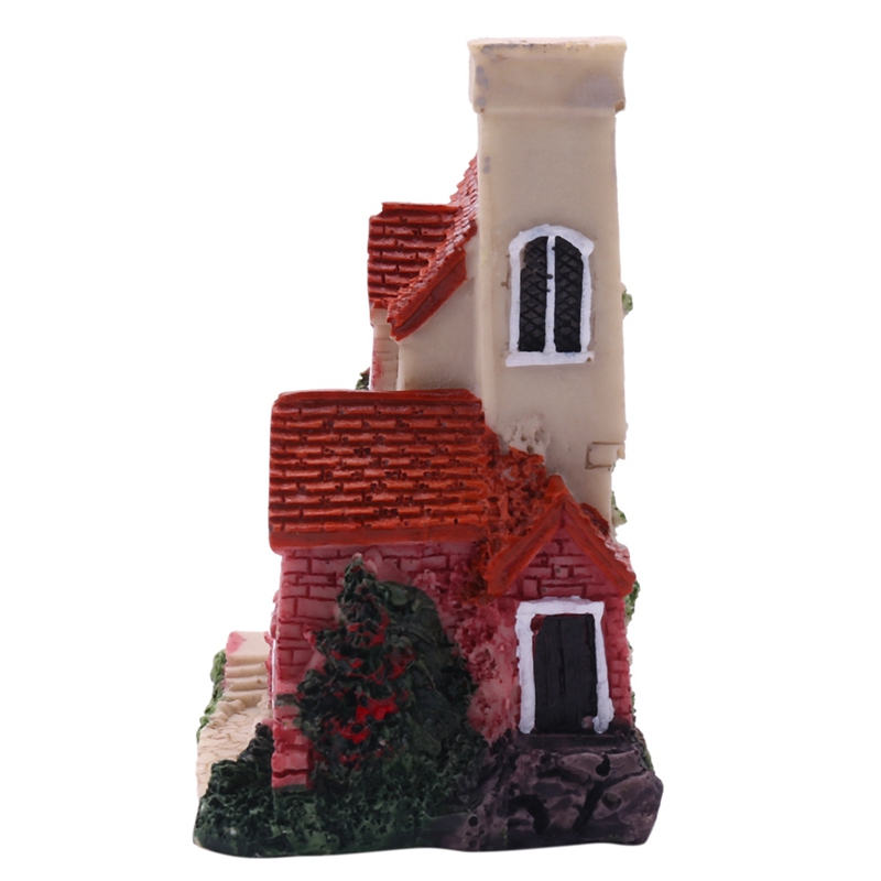 Cute Mini Resin House Miniatur - Home Decor Garden ulasan dan harga