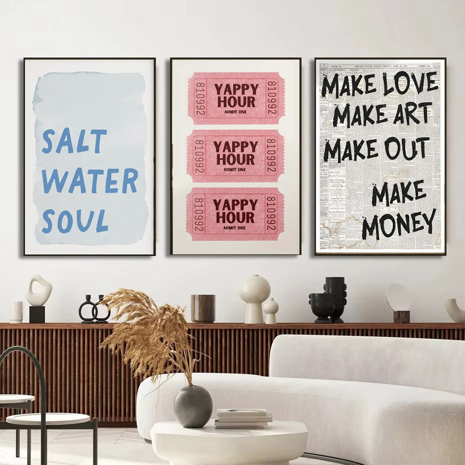 1pc Simple Trendy Text Printin - Home Decor Aesthetic Pinterest ulasan dan harga