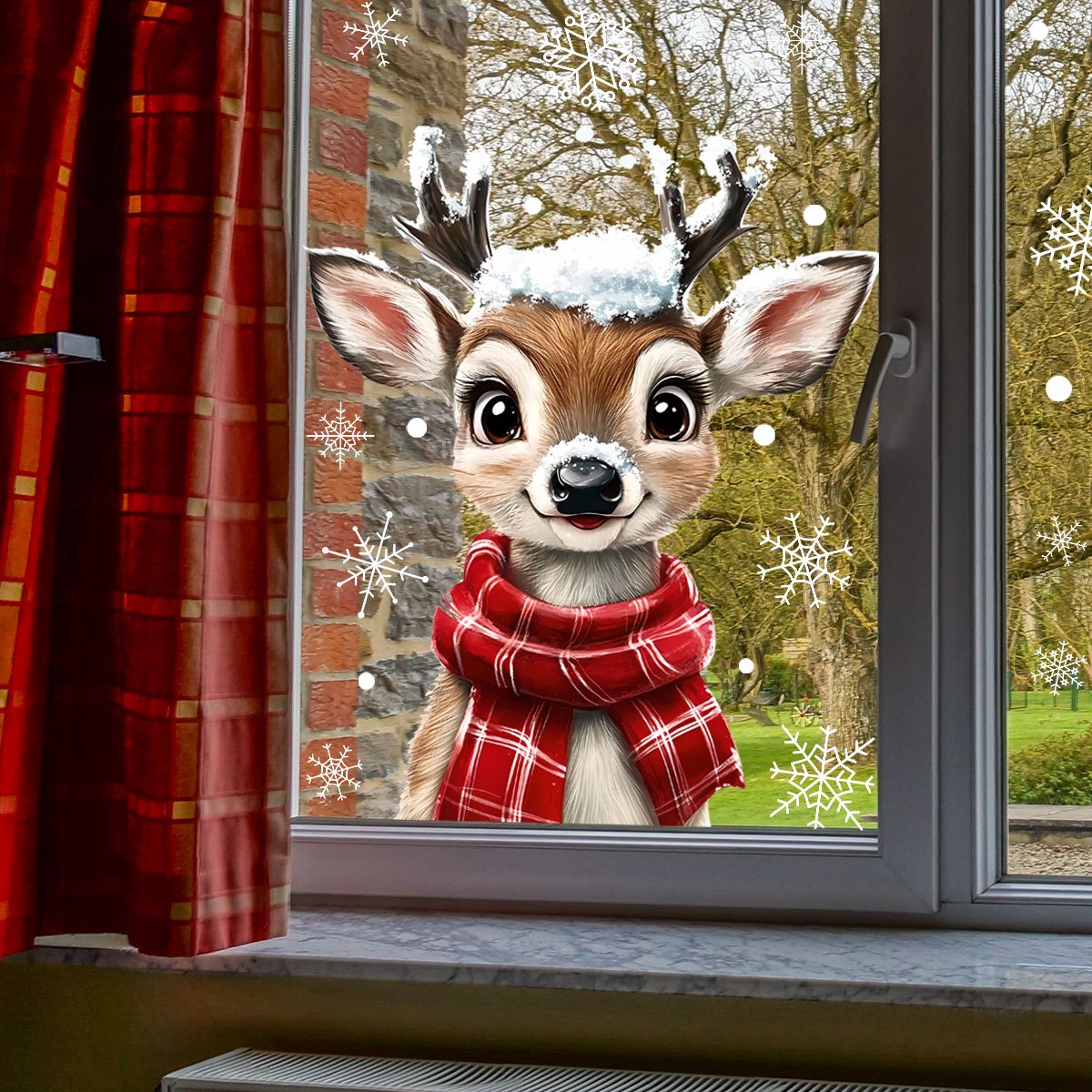1pc Christmas Scarf Snowflake  - Home Decor Window Blinds ulasan dan harga