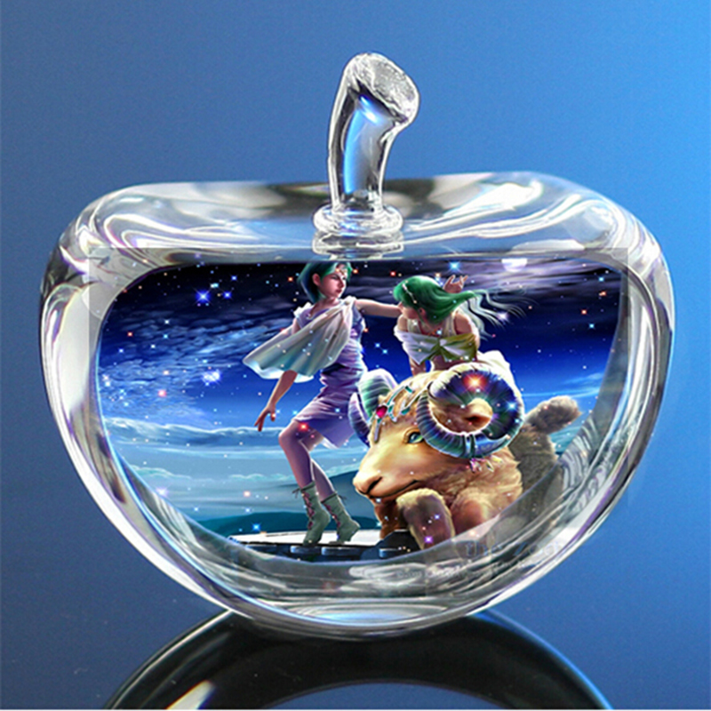 80mm Crystal Zodiac Sign Glass - Sand Art Picture ulasan dan harga
