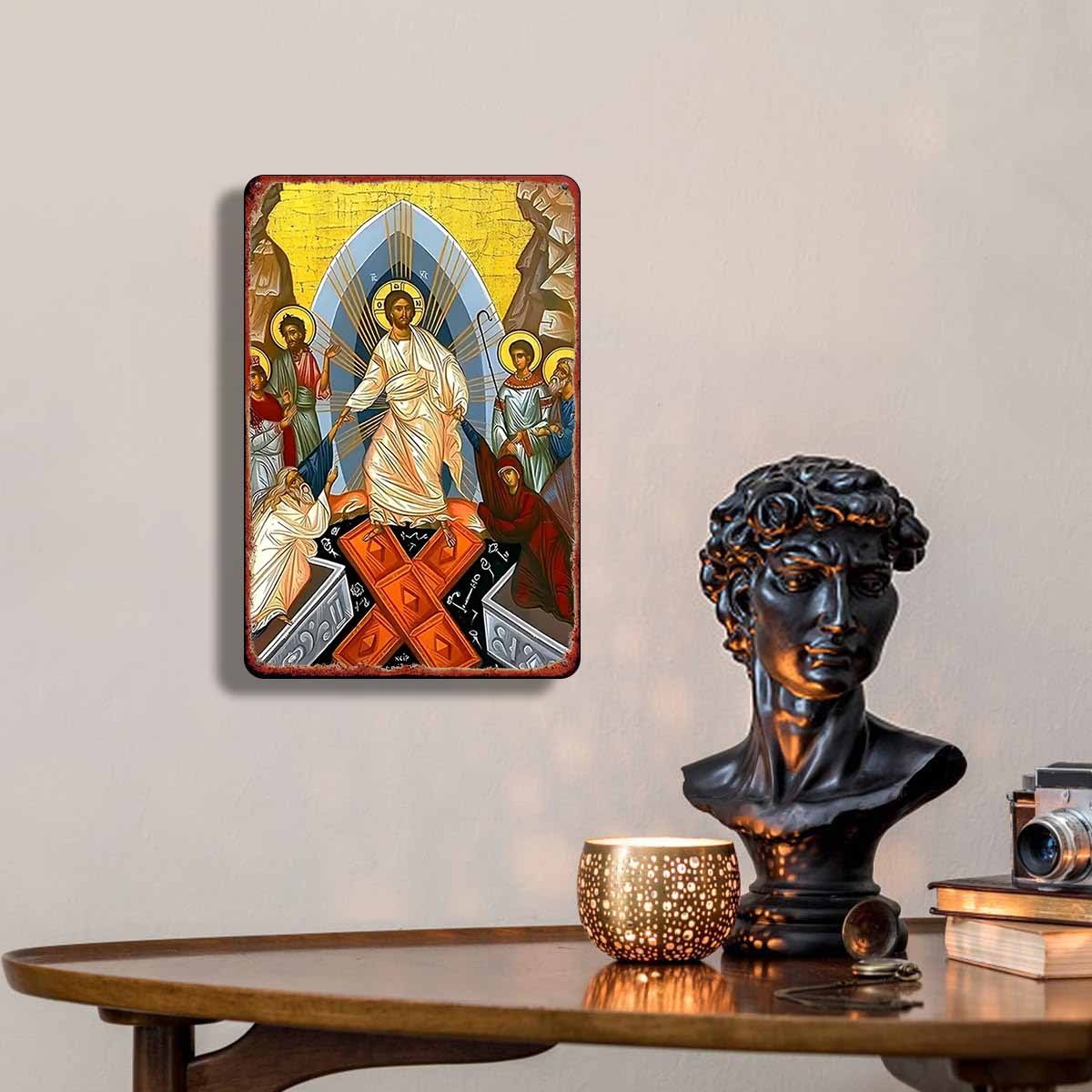 2D Vintage Metal Sign Easter A - Home Decor Outside ulasan dan harga