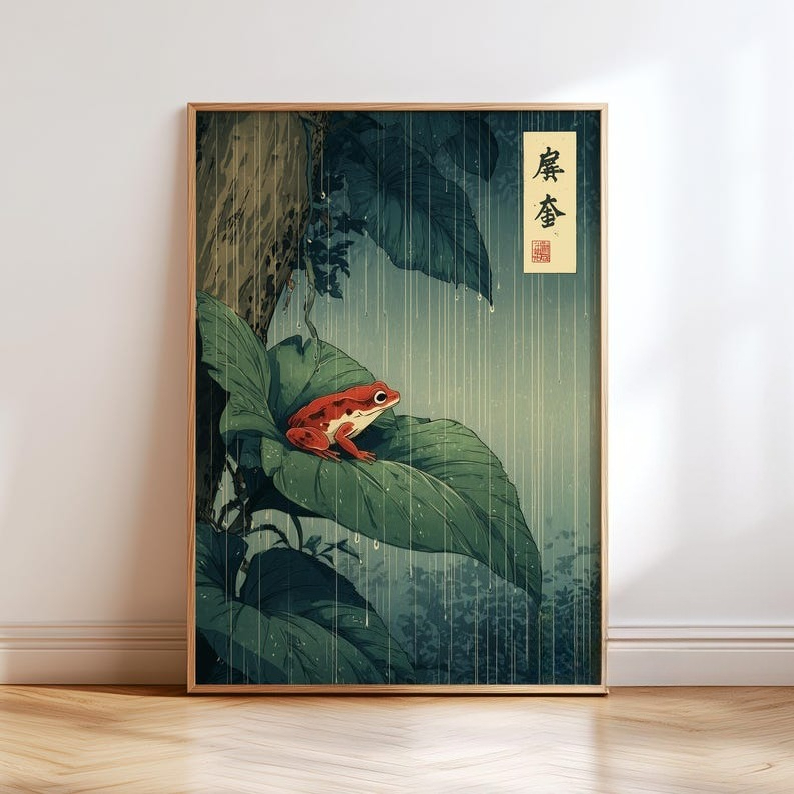 1pc Japanese Frog Canvas Wall  - Home Decor Aesthetic Pinterest ulasan dan harga