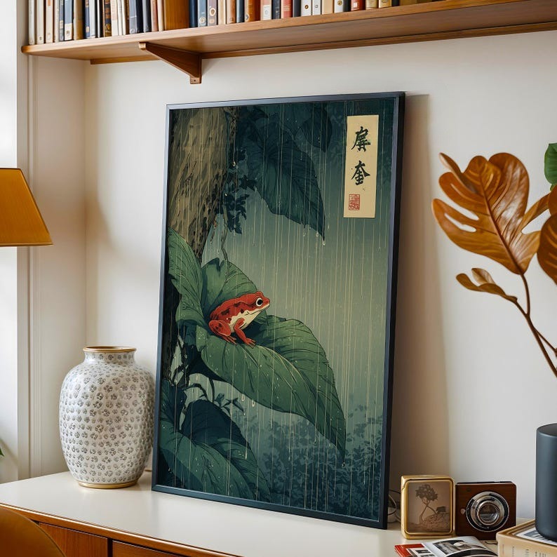 1pc Japanese Frog Canvas Wall  - Home Decor Aesthetic Pinterest ulasan dan harga