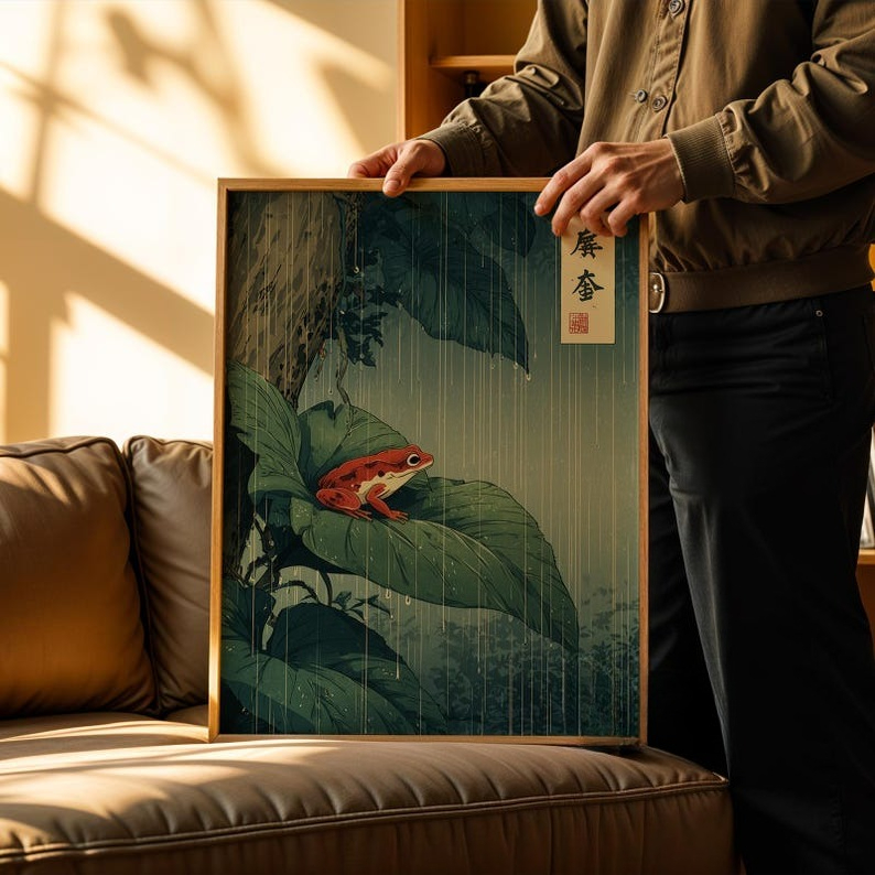 1pc Japanese Frog Canvas Wall  - Home Decor Aesthetic Pinterest ulasan dan harga