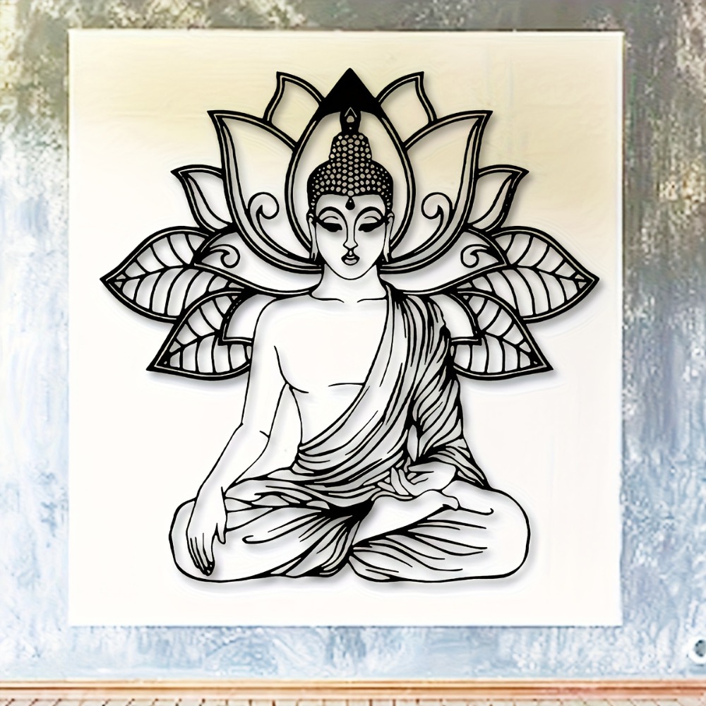 CIFBUY Lotus Buddha Metal Wall - Home Decor Yoga ulasan dan harga