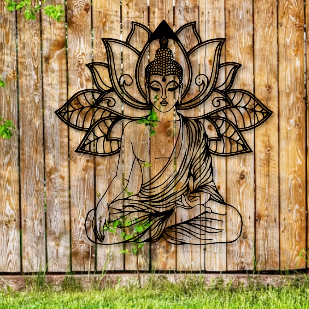 CIFBUY Lotus Buddha Metal Wall - Home Decor Yoga ulasan dan harga