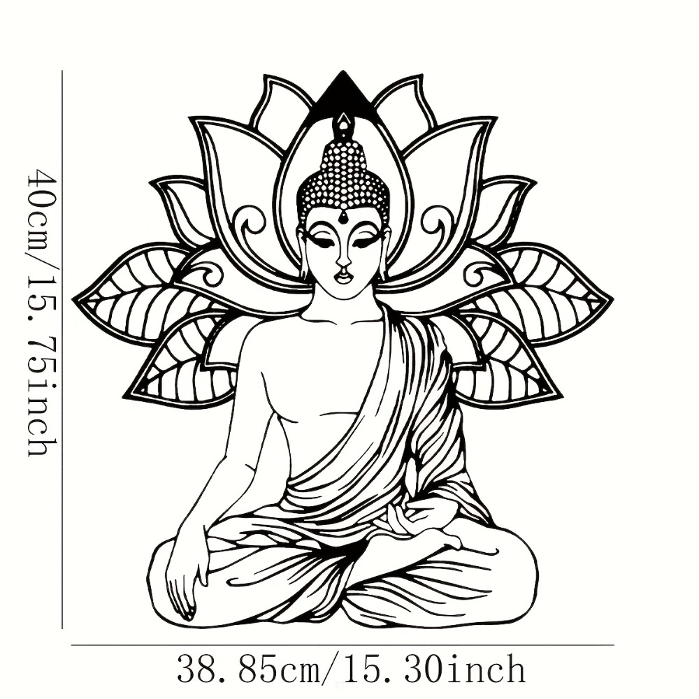 CIFBUY Lotus Buddha Metal Wall - Home Decor Yoga ulasan dan harga