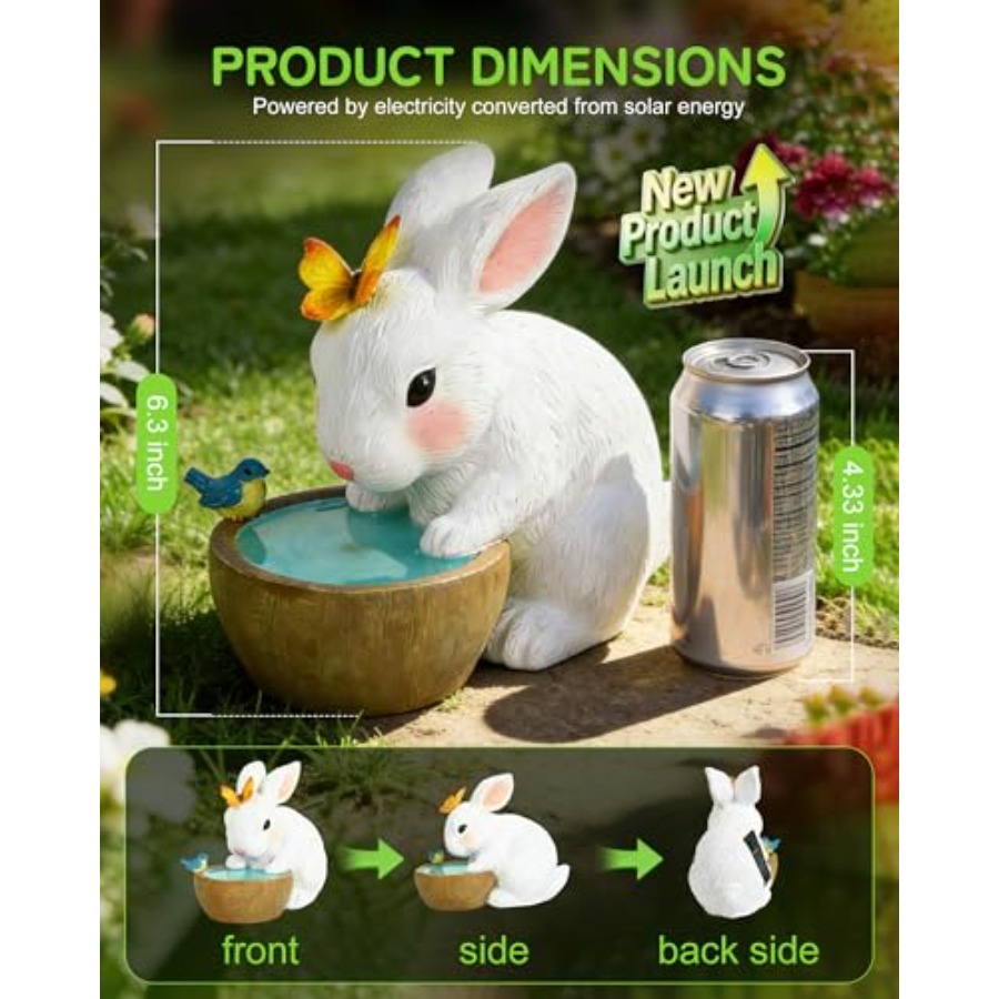 Solar Bunny Garden Outdoor Sta - Home Decor Garden ulasan dan harga