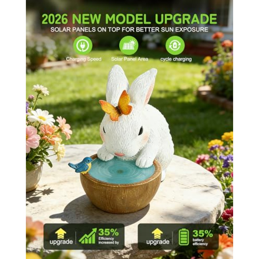 Solar Bunny Garden Outdoor Sta - Home Decor Garden ulasan dan harga