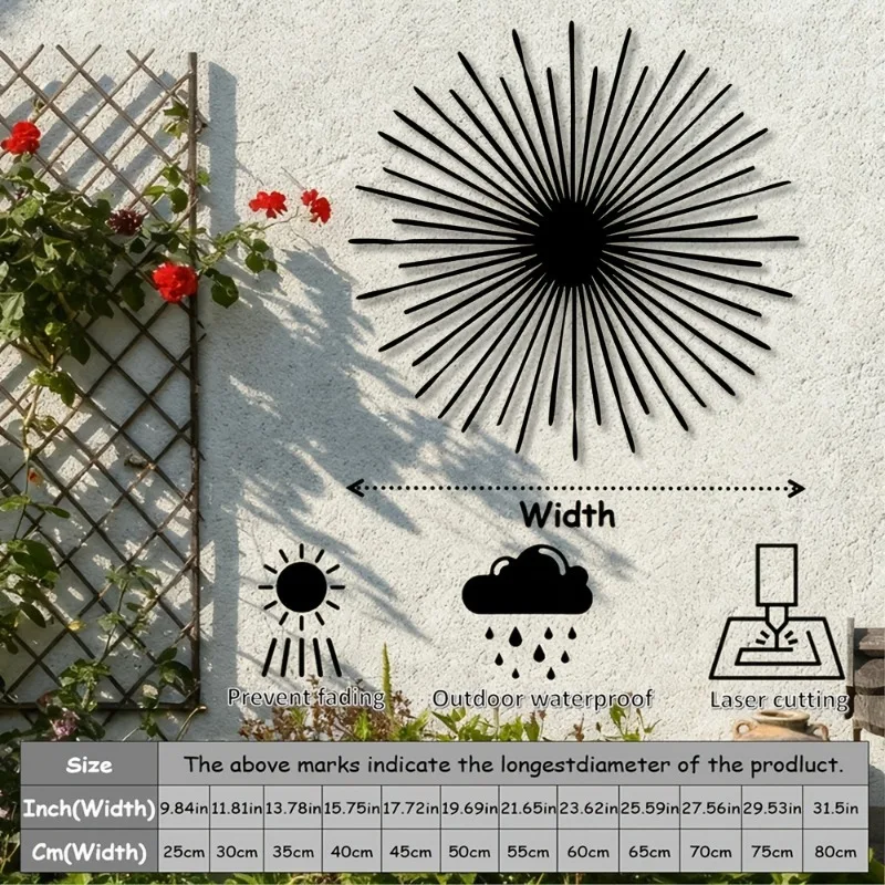 Modern 2D Flat Sunburst Metal  - Home Decor Aesthetic Pinterest ulasan dan harga
