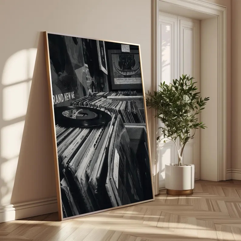 Modern Vinyl Record Store Blac - Home Decor Store ulasan dan harga
