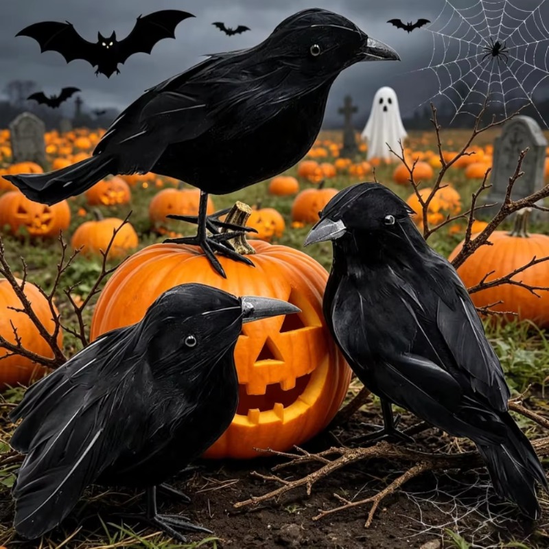 1PC Black Crow Halloween Decor - Home Decor Garden ulasan dan harga