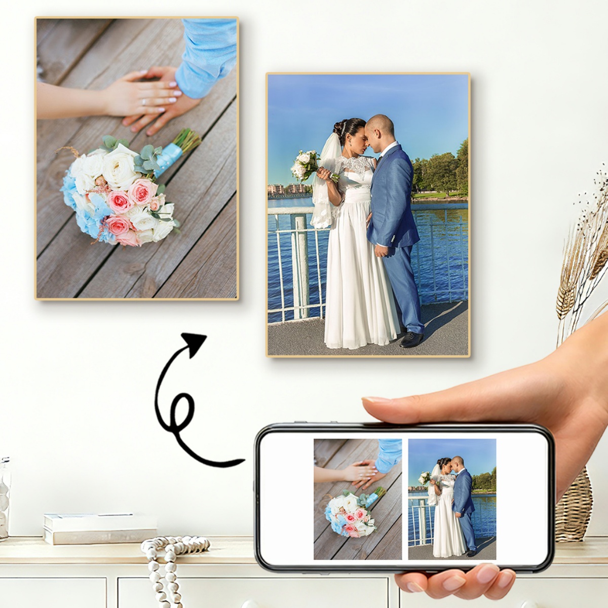 2/4/6pcs Custom Canvas Printin - Home Decor Aesthetic Pinterest ulasan dan harga