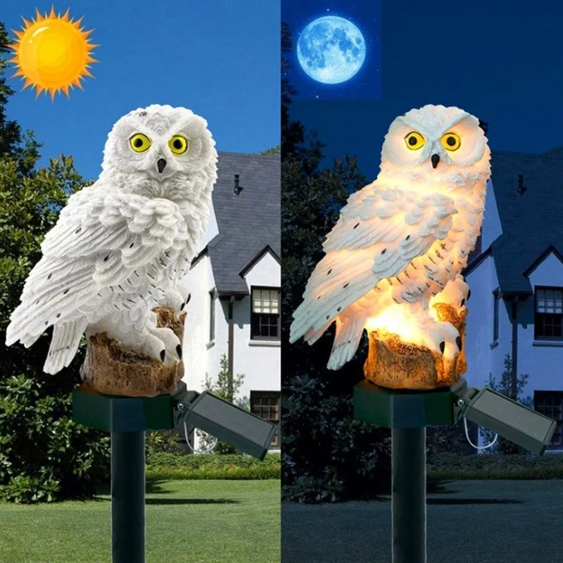 Solar Owl Statue Garden Light  - Home Decor Garden ulasan dan harga