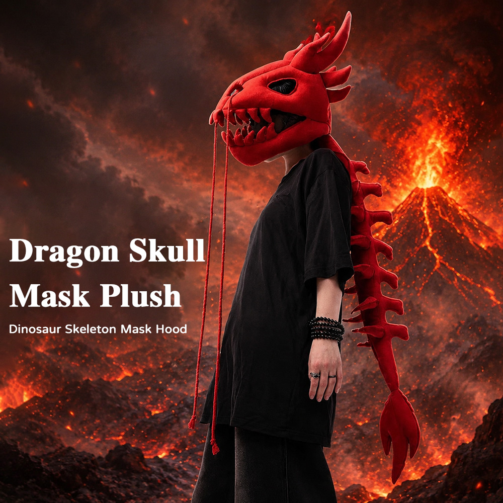 Dragon Skull Spine Plush Hood  - Home Decor Wall Molding ulasan dan harga