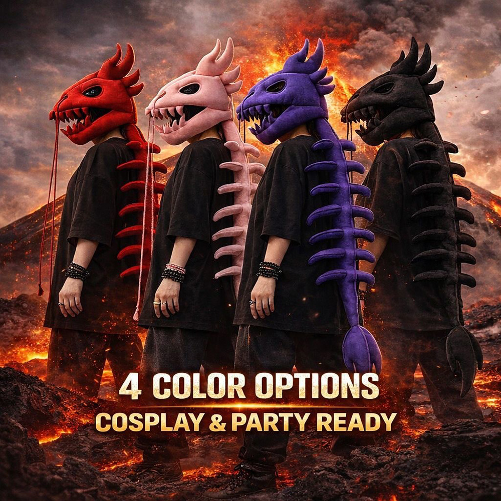 Dragon Skull Spine Plush Hood  - Home Decor Wall Molding ulasan dan harga