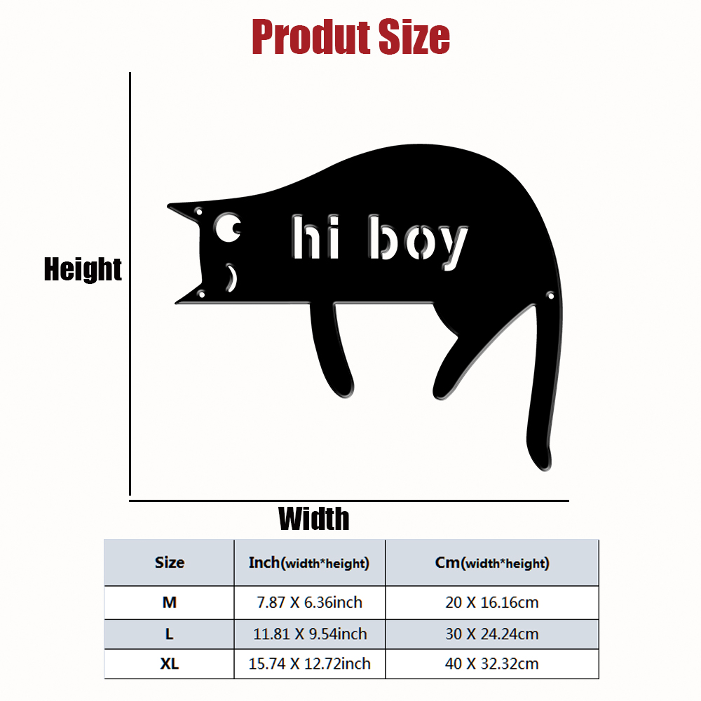 1Pc Custom cat Metal Door Stre - Home Decor Garden ulasan dan harga