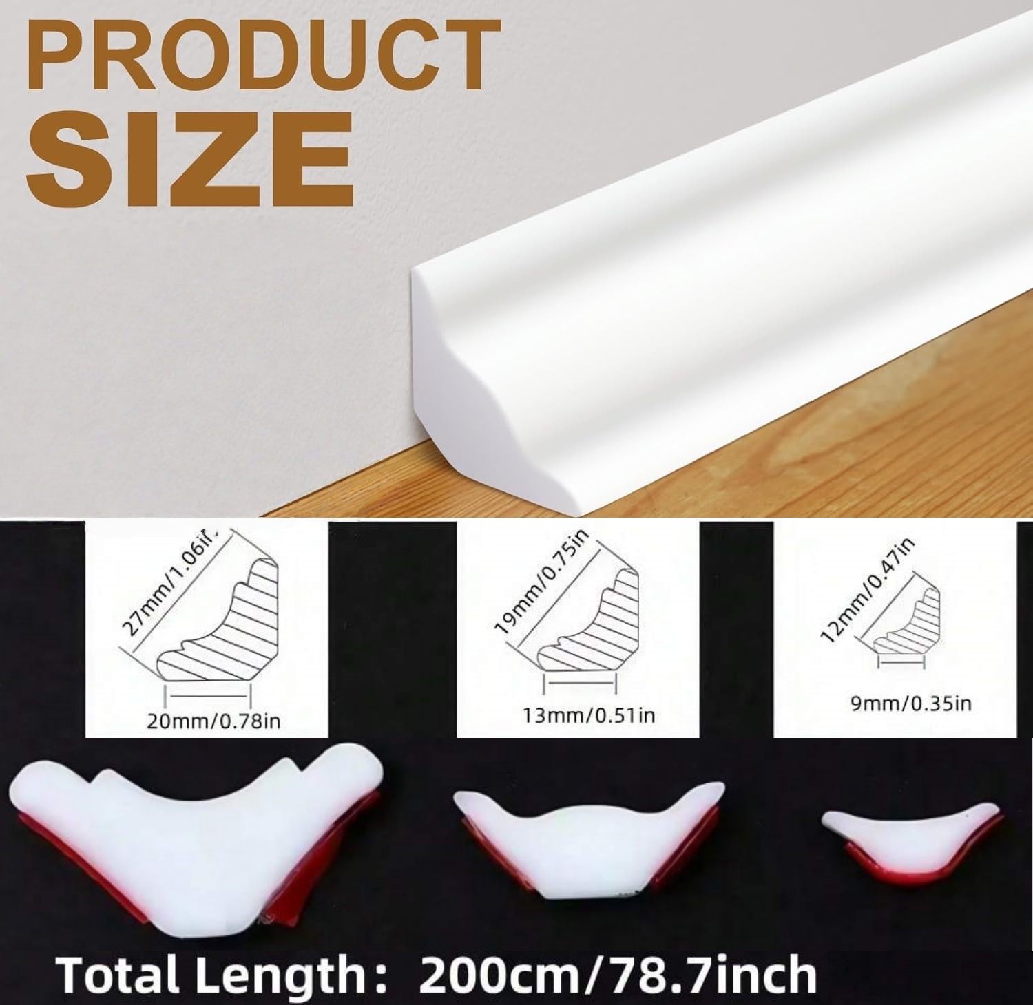 1pc Self-Adhesive TPE Material - Home Decor Wall Molding ulasan dan harga