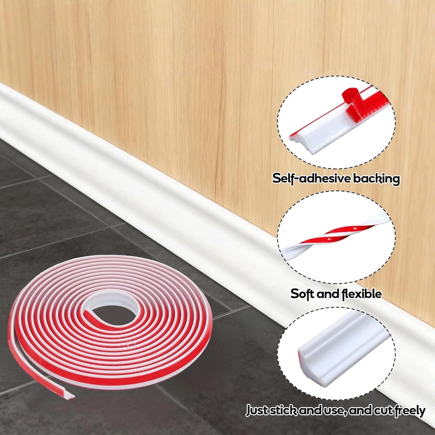 1pc Self-Adhesive TPE Material - Home Decor Wall Molding ulasan dan harga
