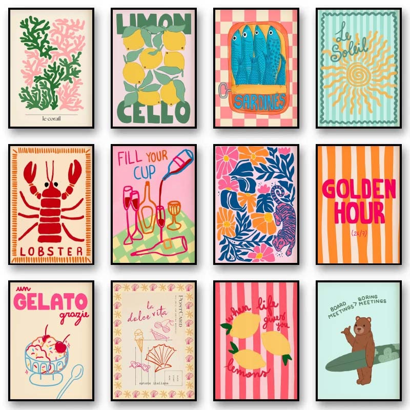 Tropical Preppy Poster Seashel - Home Decor Aesthetic Pinterest ulasan dan harga