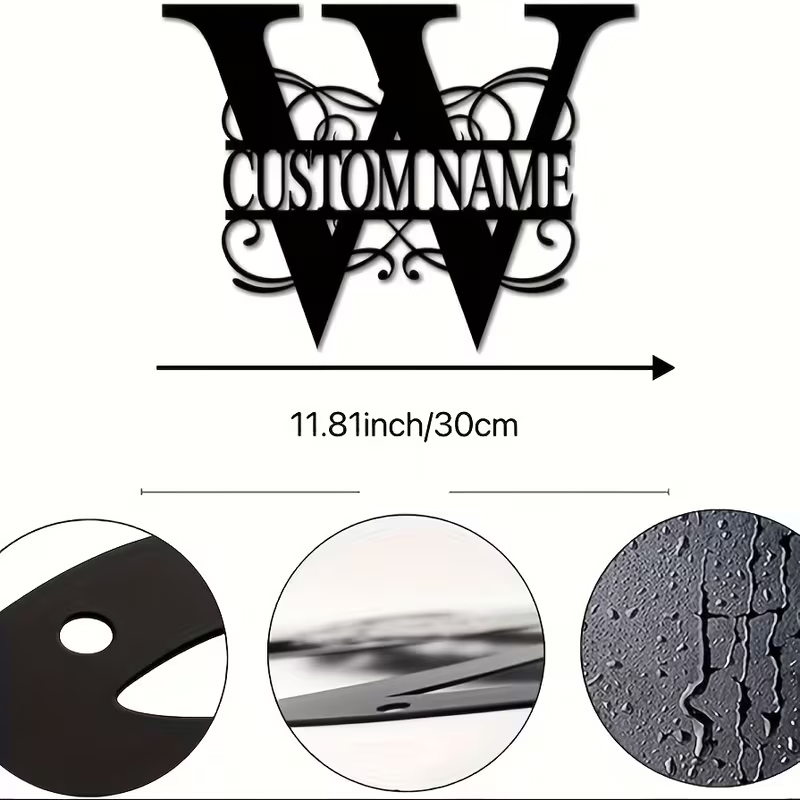 Classic Custom Monogram Metal  - Home Decor Garden ulasan dan harga
