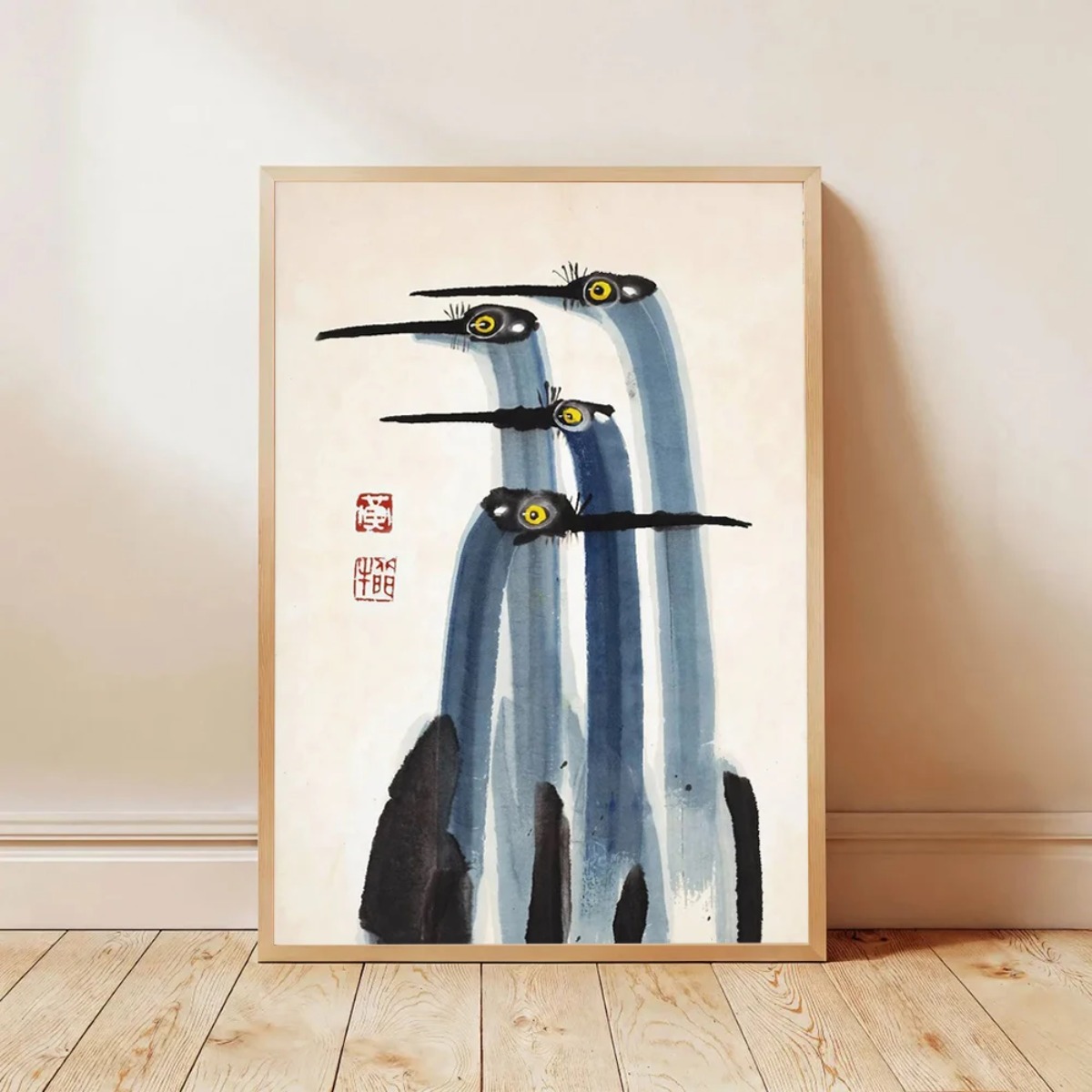 Japanese Retro Crane Canvas Pr - Home Decor Aesthetic Pinterest ulasan dan harga