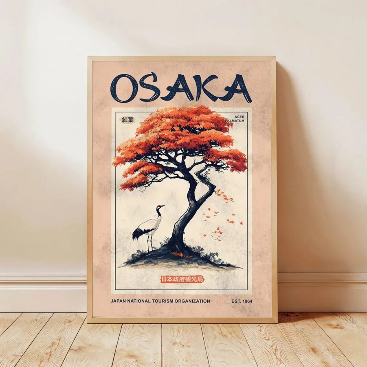 Japanese Retro Crane Canvas Pr - Home Decor Aesthetic Pinterest ulasan dan harga