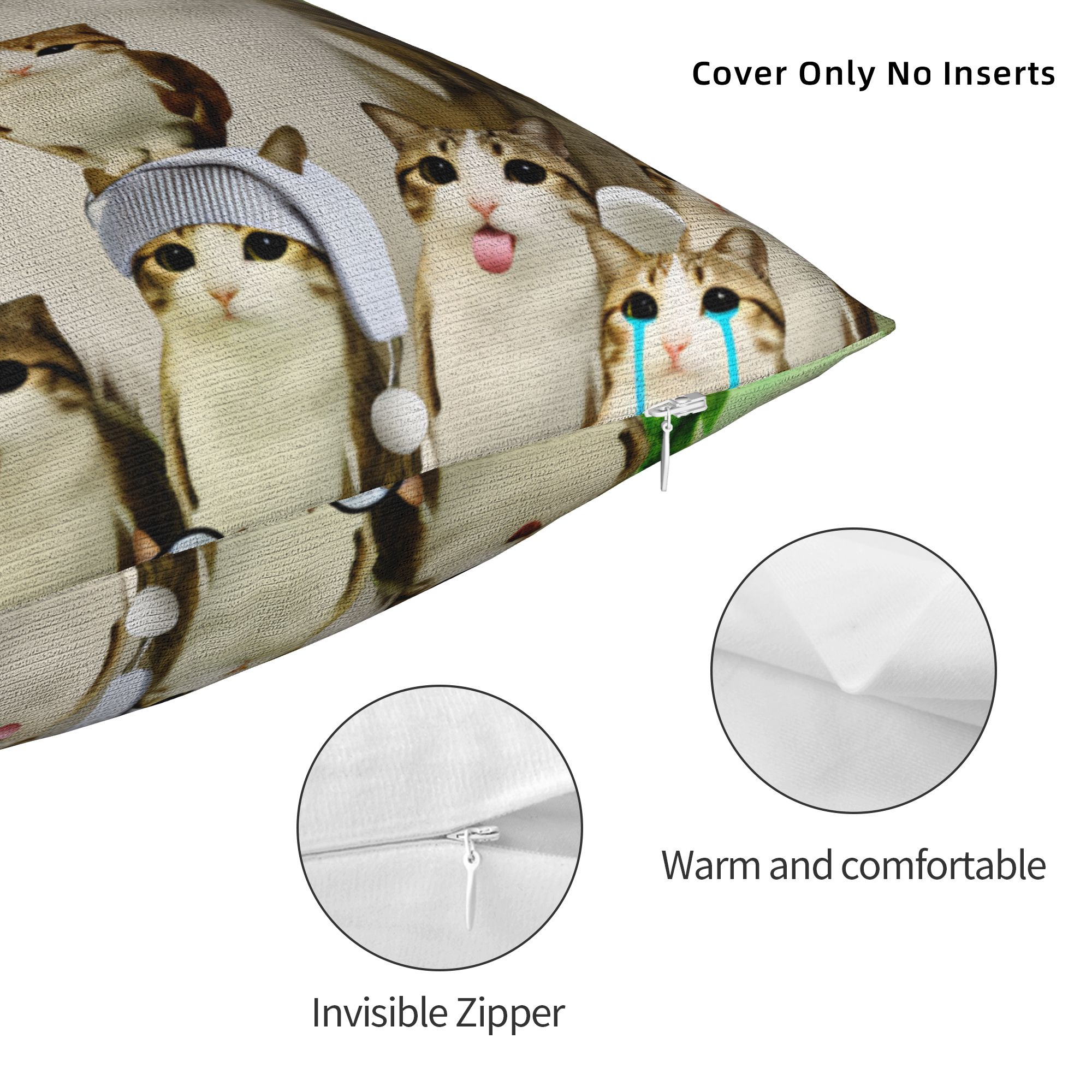 Pillow Cover Funny Meowl Cat F - Home Decor Png ulasan dan harga