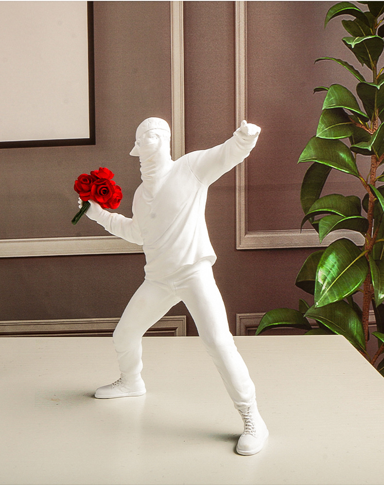 Banksy Still Flower Decoration - Abstract Sculpture Resin ulasan dan harga